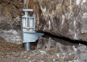 A properly installed foundation push pier system in St. Albert repaired by our foundation contractors.