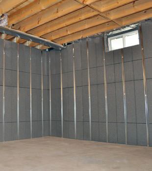 Installed basement wall panels installed in Lloydminster